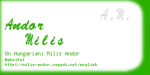 andor milis business card